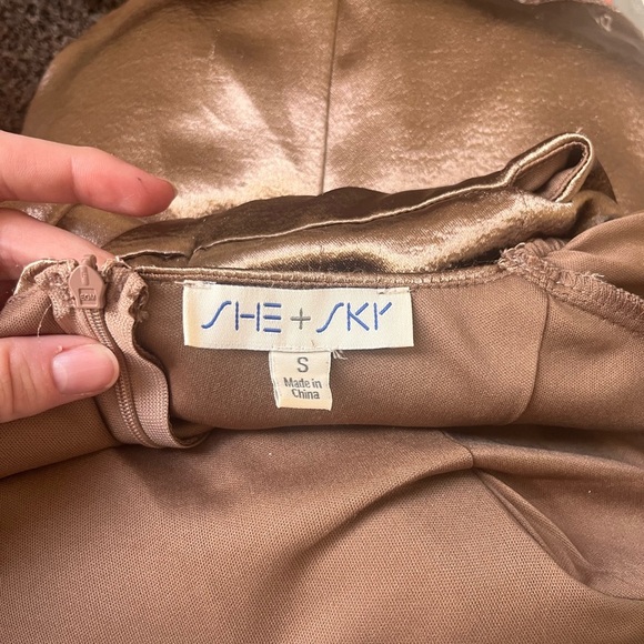 She + Sky Mini Dress with Puff Sleeve and Cut Outs - Picture 10 of 13